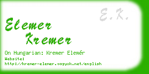elemer kremer business card